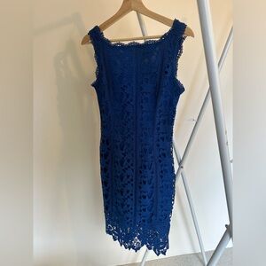 Blue fitted lace dress